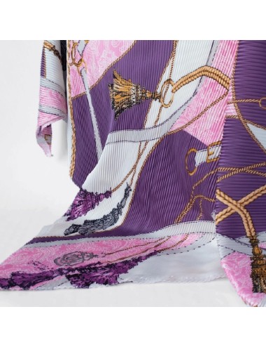 Foulard plissé - Violet et rose