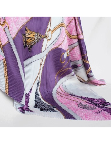 Foulard plissé - Violet et rose