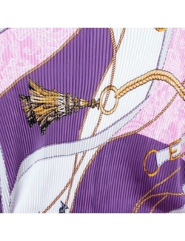 Foulard plissé - Violet et rose