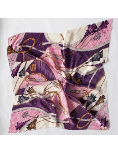 Foulard plissé - Violet et rose