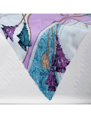 Pleated Scarf - Lila and Blue