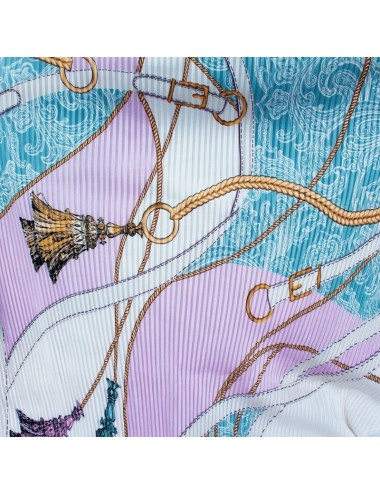 Pleated Scarf - Lila and Blue