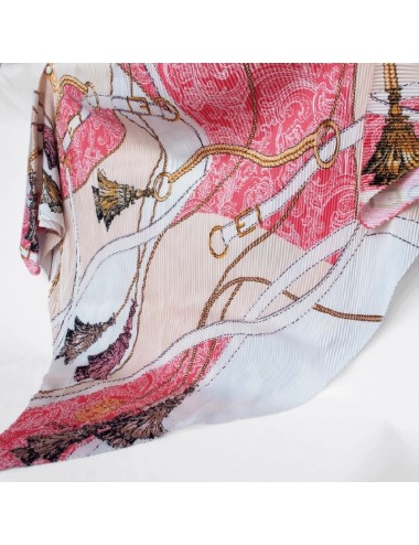 Foulard plissé - Rouge clair et pêche