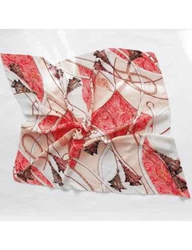 Foulard plissé - Rouge clair et pêche