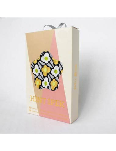 Geplooide Sjaal - Geel en Zwart met Bloemenprint