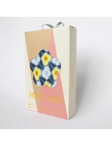 Geplooide Sjaal - Grijs en Geel met Bloemenprint