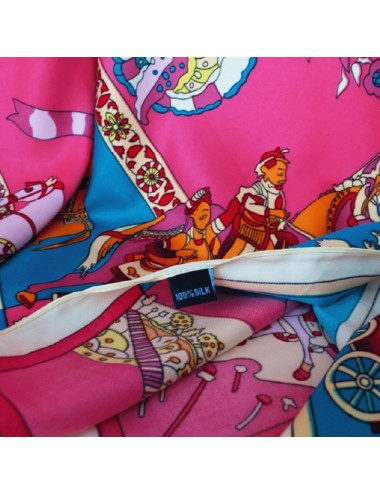 Zijden Vierkante Sjaal - Roze met Witte Rand