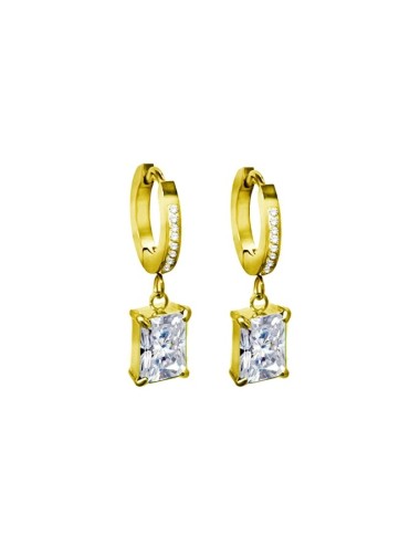 Boucle d'oreille circulaire classique avec zircon blanc