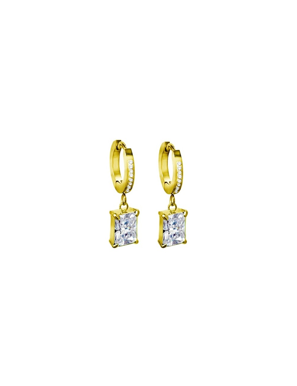 Boucle d'oreille circulaire classique avec zircon blanc