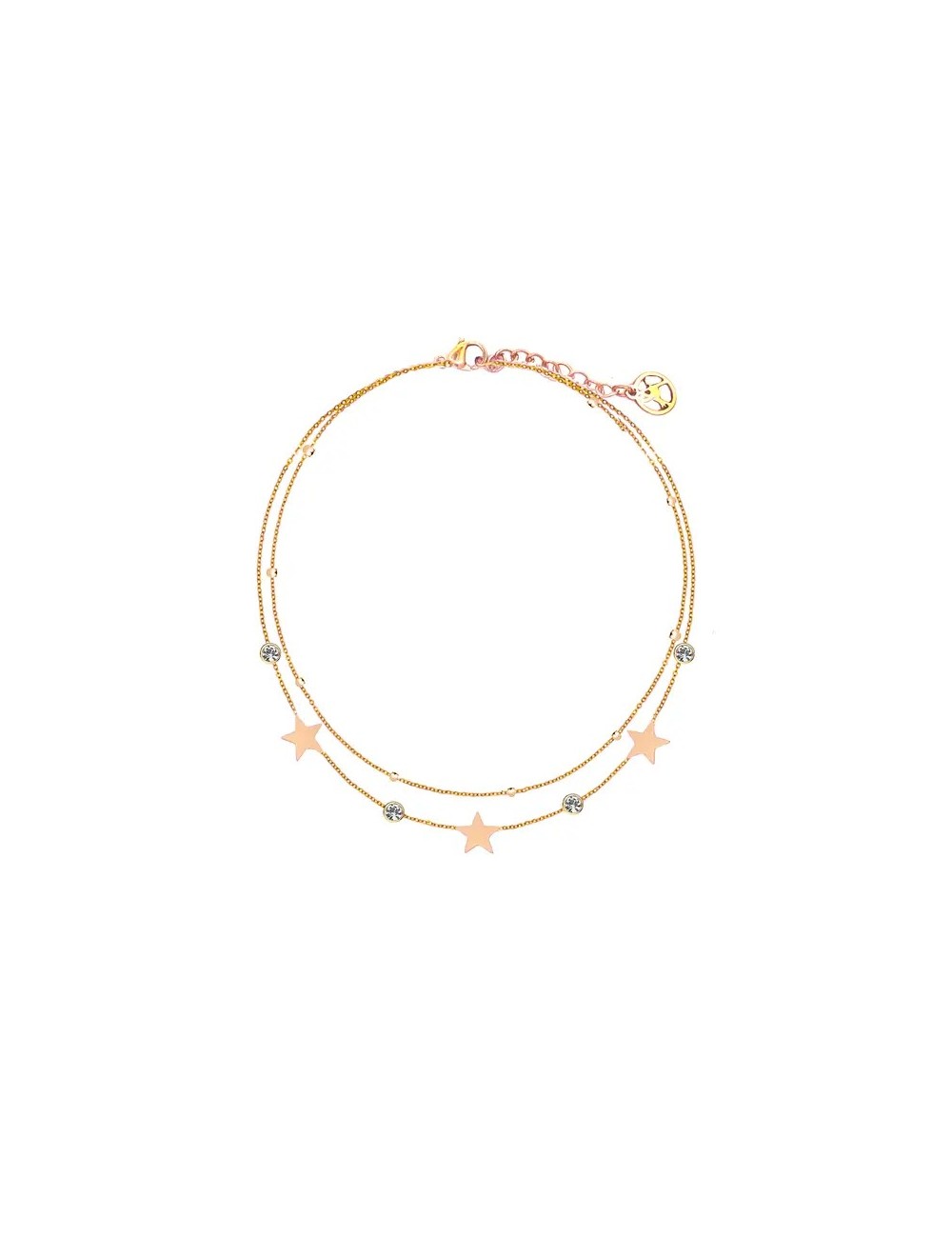 Bracelet double brin avec étoile or rose Bracelet double brin avec étoile or rose