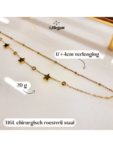 Bracelet double brin avec étoile or rose