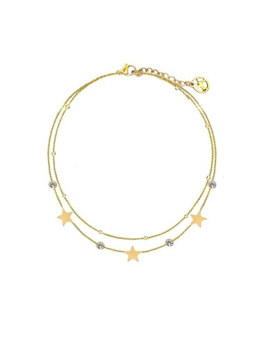 Bracelet double brin avec étoile Or jaune