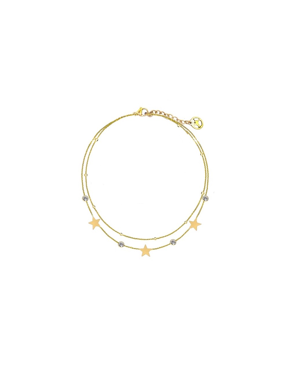Bracelet double brin avec étoile Or jaune