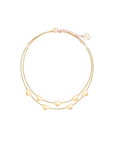Dubbele Hart Armband Roségoud
