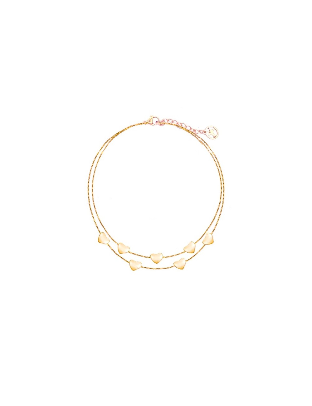 Dubbele Hart Armband Roségoud Dubbele Hart Armband Roségoud