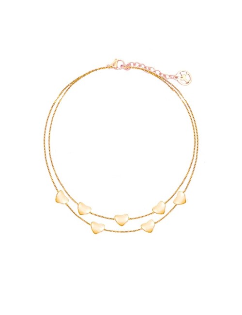 Dubbele Hart Armband Roségoud