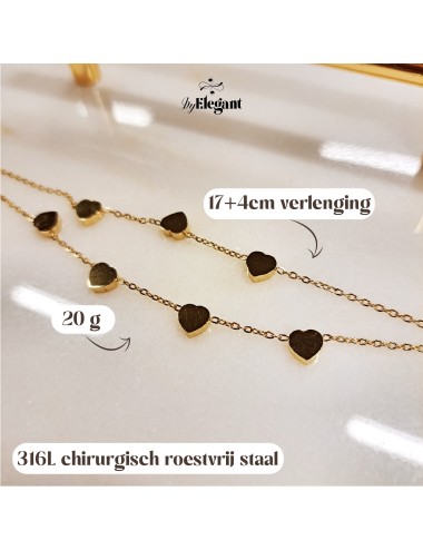 Çift Telli Kalp Bileklik Sarı Altın