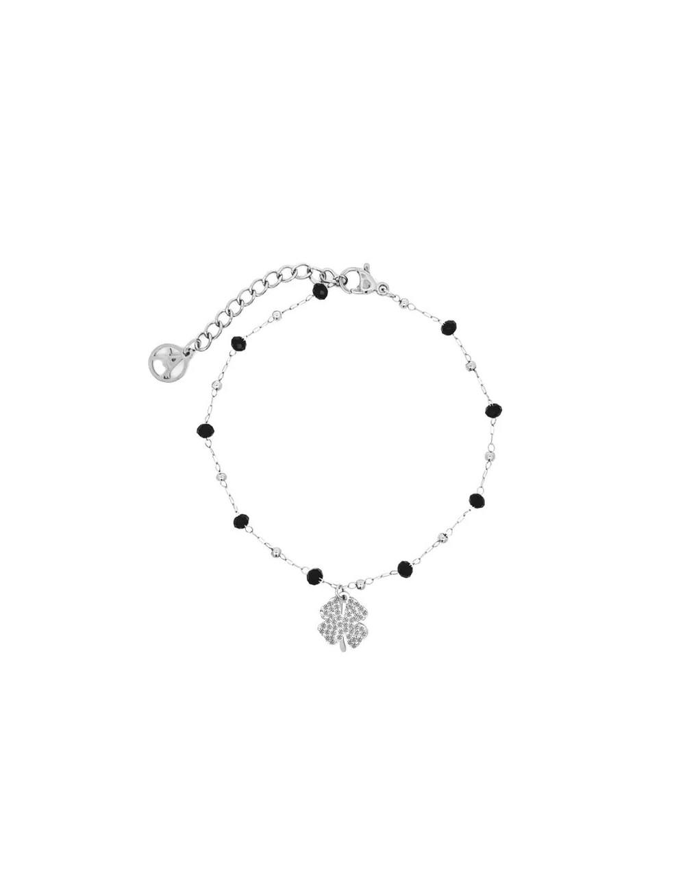 Vierbladige Klaver Kristal Armband - Zilver Wit Vierbladige Klaver Kristal Armband - Zilver Wit
