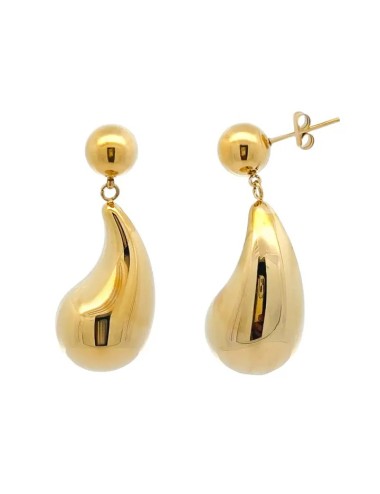 Wassertropfen-Ohrringe - Gelbgold