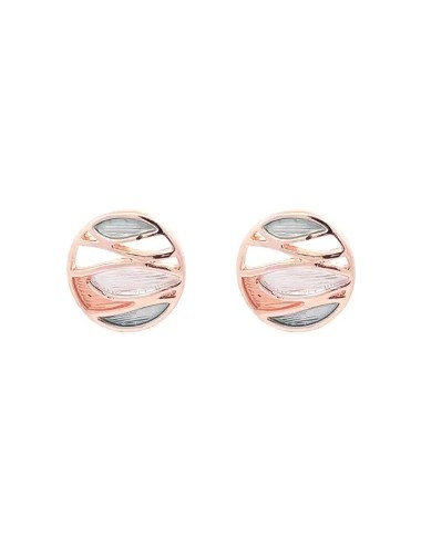 Boucles d'oreilles en émail perforé - Beige