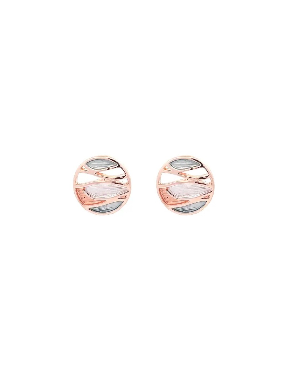 Perforated Enamel Earrings – Beige Perforated Enamel Earrings – Beige