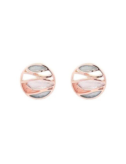 Boucles d'oreilles en émail perforé - Beige