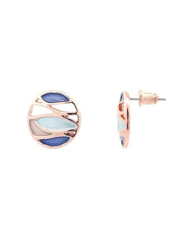 Boucles d'oreilles en émail perforé - Bleu