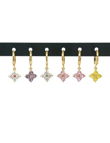 Lot de 6 boucles d'oreilles colorées
