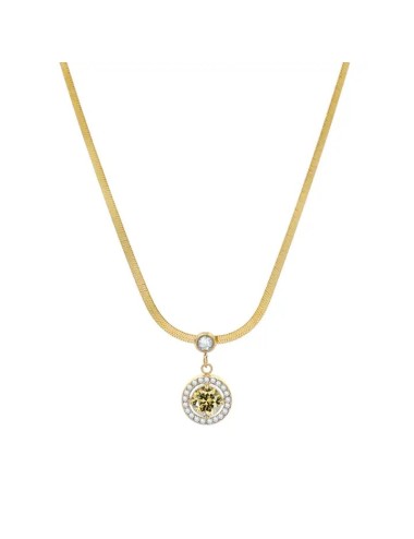 Slangenketting met Zirkonia - Geel