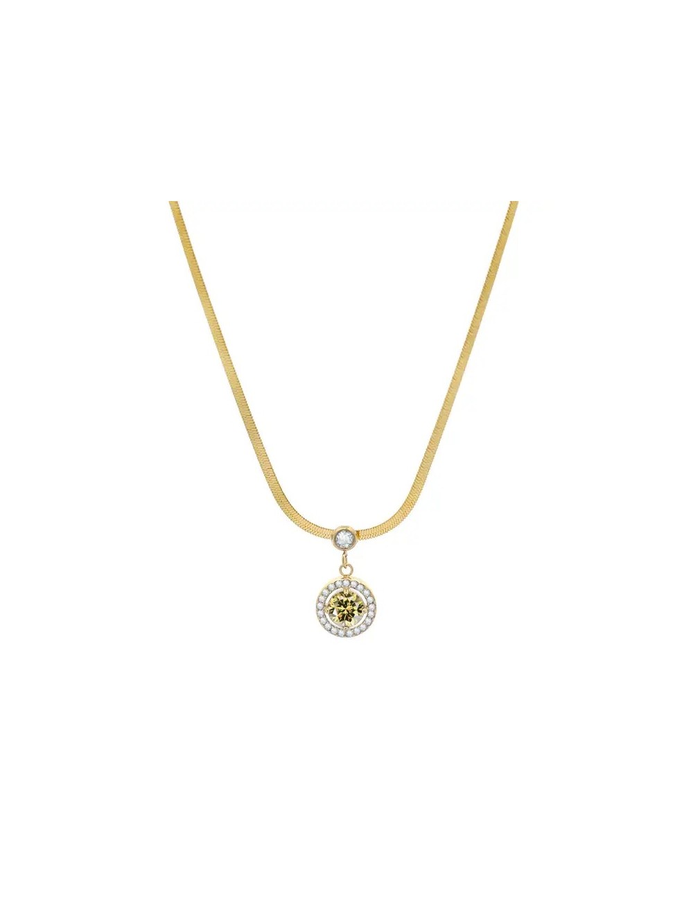 Collier serpent avec zircon - jaune
