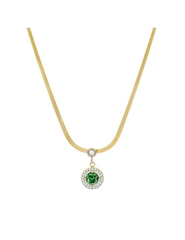 Slangenketting met Zirkonia - Groen