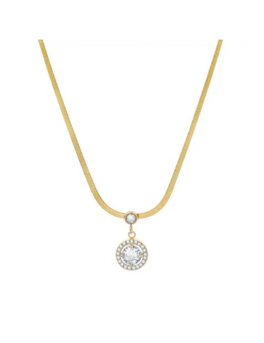 Collier serpent avec zircon - blanc