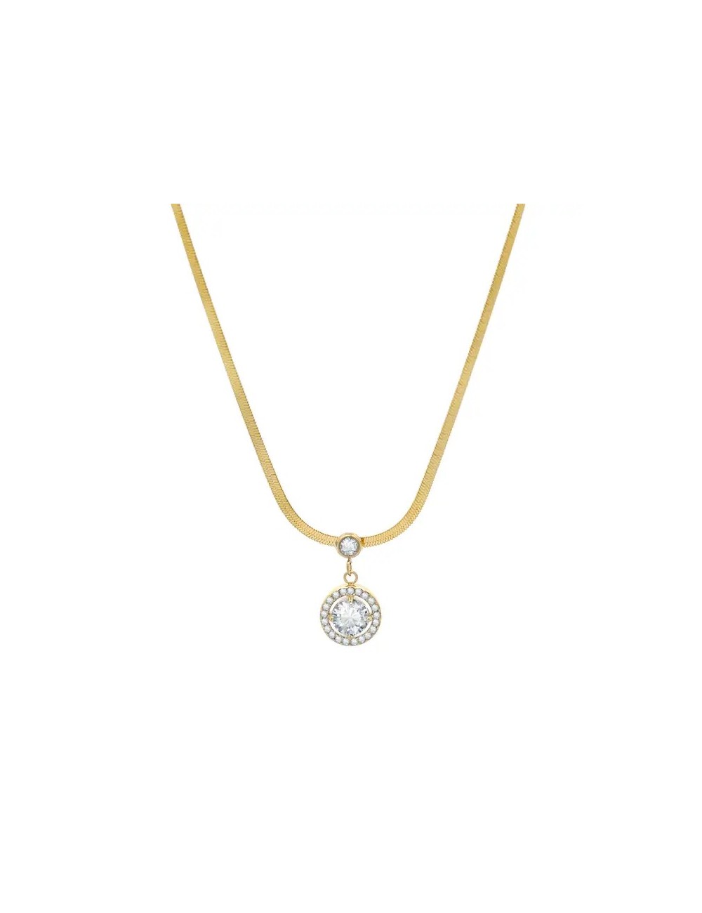 Collier serpent avec zircon - blanc Collier serpent avec zircon - blanc