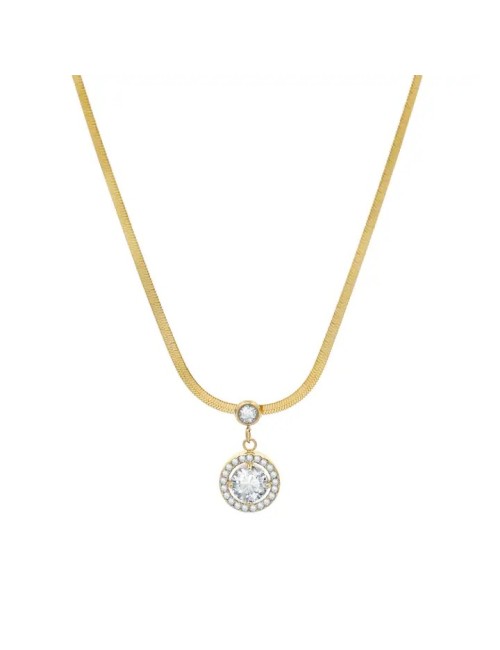 Collier serpent avec zircon - blanc