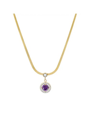 Slangenketting met Zirkonia - Violet