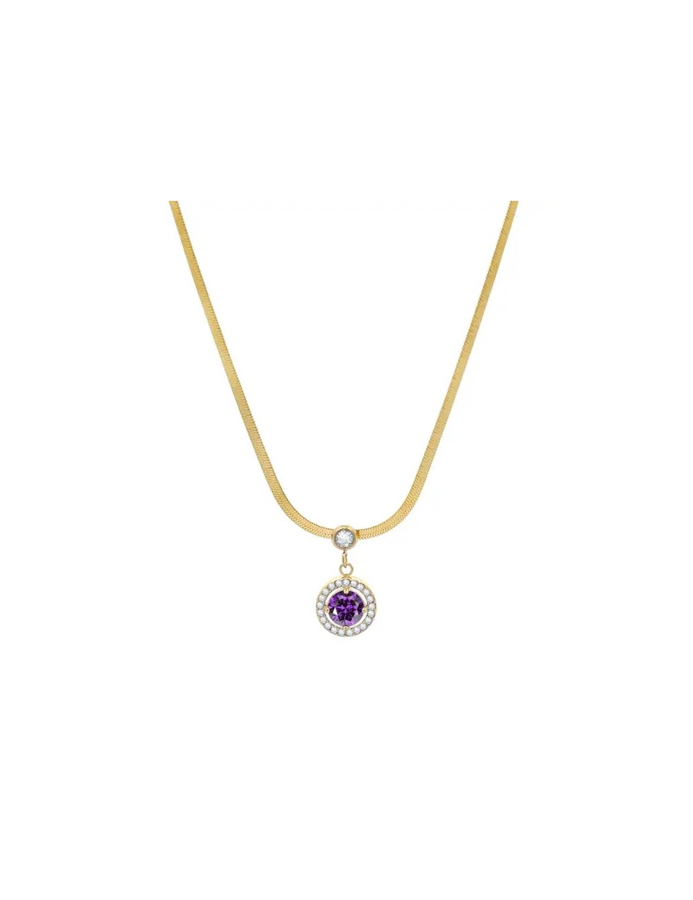 Slangenketting met Zirkonia - Violet Slangenketting met Zirkonia - Violet