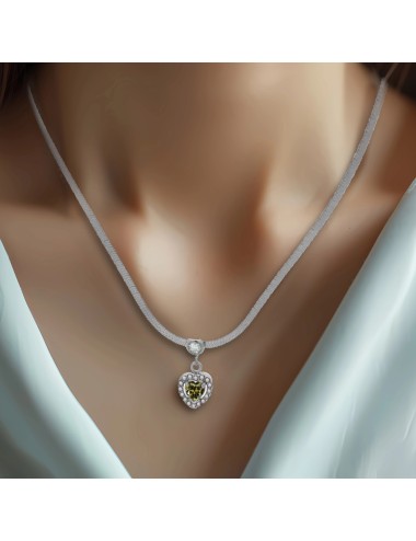 Slangenketting met hart - Geel