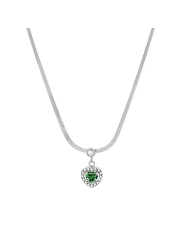 Slangenketting met hart - Groen