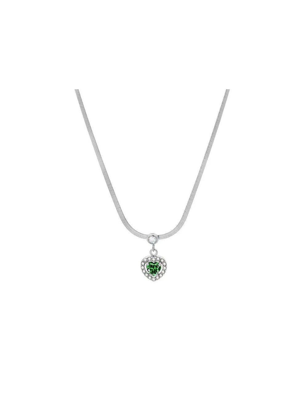Collier serpent avec coeur - vert Collier serpent avec coeur - vert