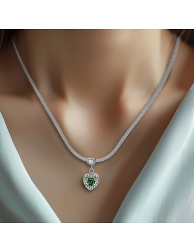 Collier serpent avec coeur - grün