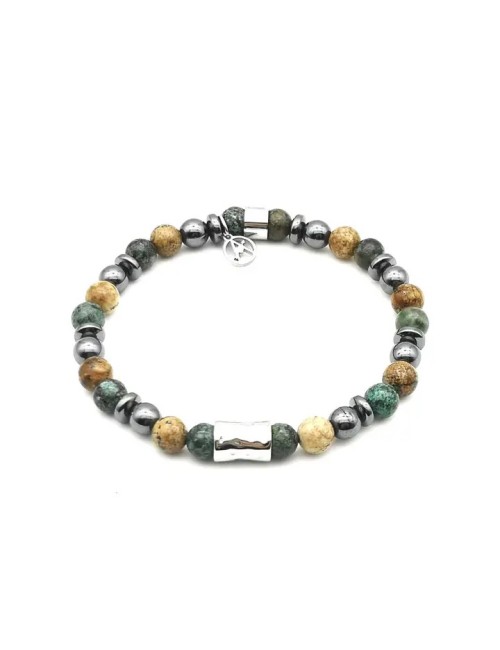 Bracelet de perles en pierre - Terre