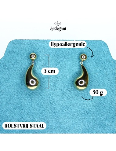 Waterdruppel Oorbellen - Geel Goud